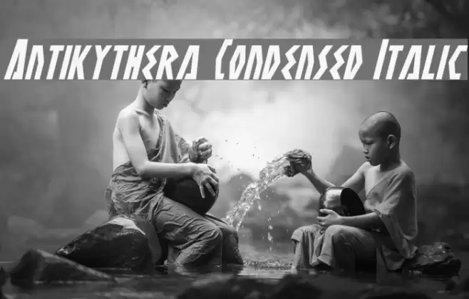 Antikythera Condensed Italic Font examples