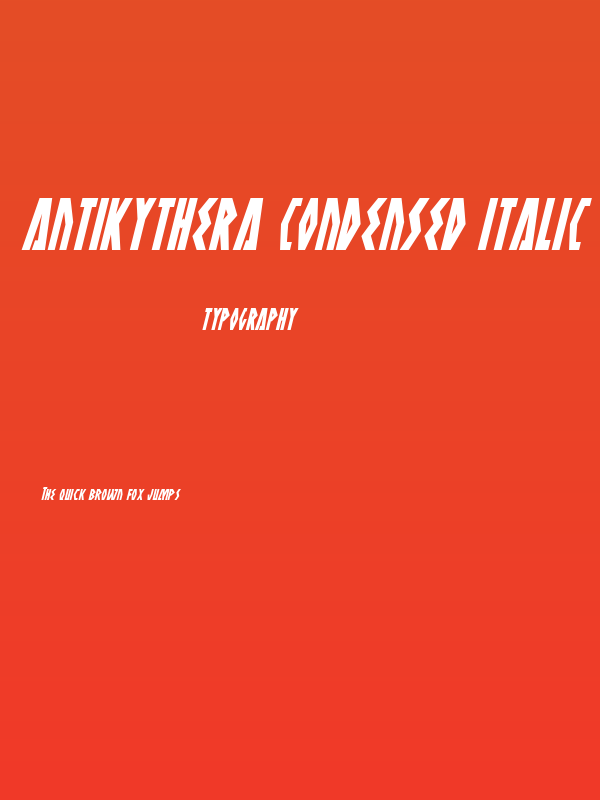 Antikythera Condensed Italic Poster