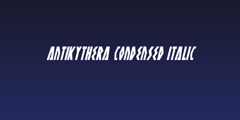 Antikythera Condensed Italic Social Header