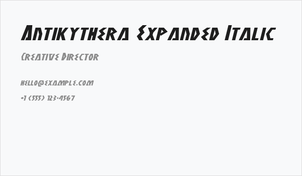 Antikythera Expanded Italic Business Card