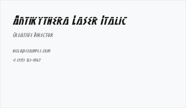Antikythera Laser Italic Business Card