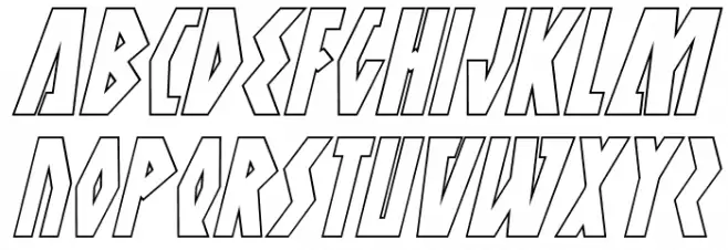 Antikythera Outline Italic Caratteri MAIUSCOLE