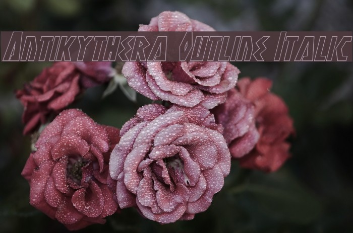 Antikythera Outline Italic Font examples
