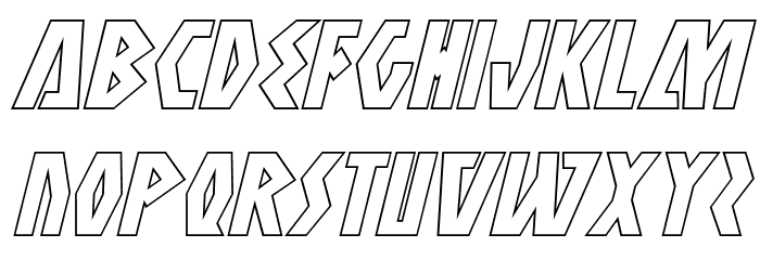 Antikythera Outline Italic Font LOWERCASE