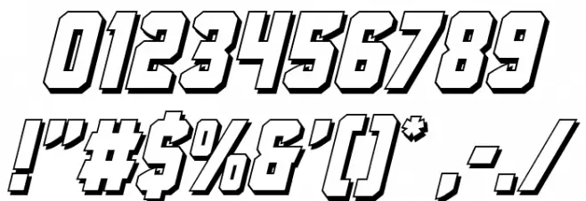 Antilles 3D Italic Font OTHER CHARS