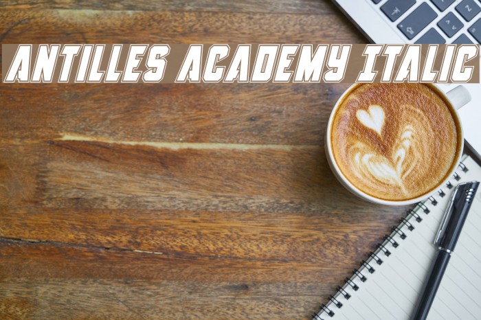 Antilles Academy Italic Font examples
