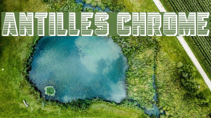 Antilles Chrome Font examples