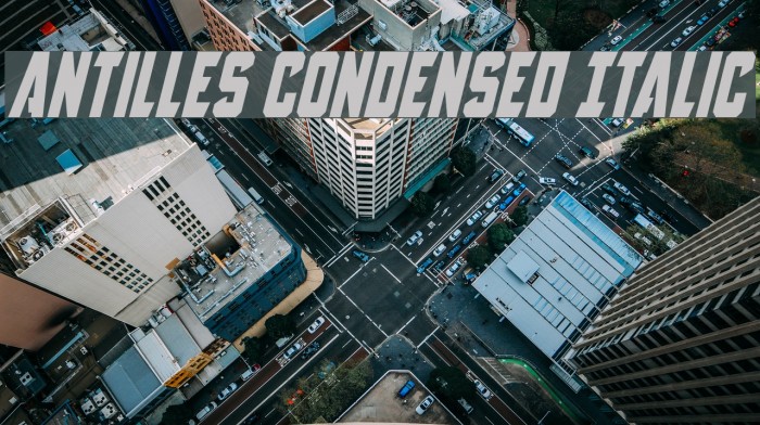 Antilles Condensed Italic Example 2