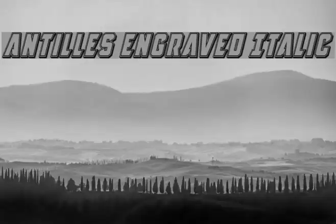 Antilles Engraved Italic Font examples