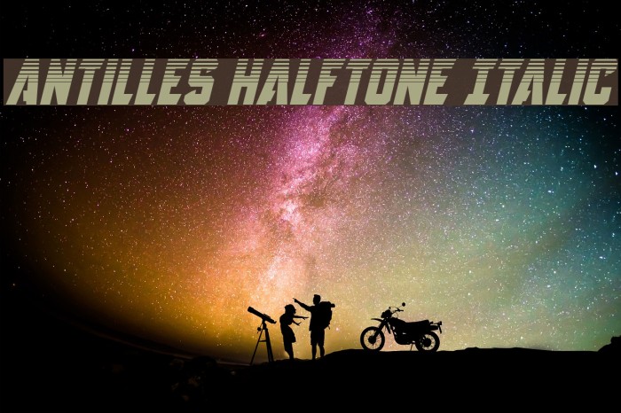 Antilles Halftone Italic Font examples