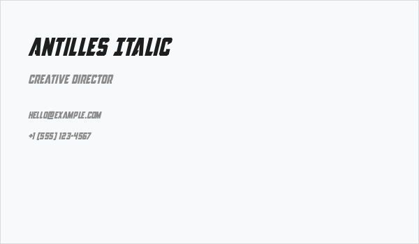 Antilles Italic Business Card