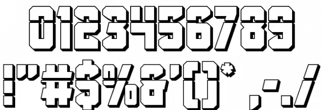 Antilles Laser 3D Font OTHER CHARS