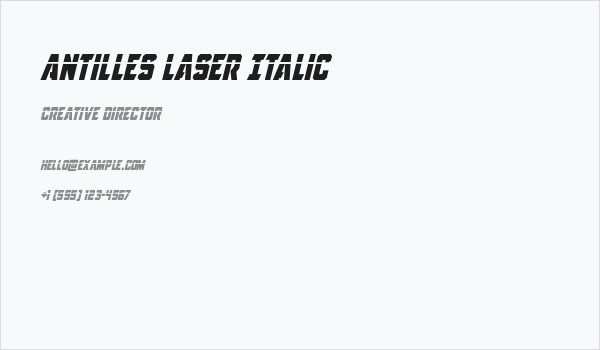 Antilles Laser Italic Business Card