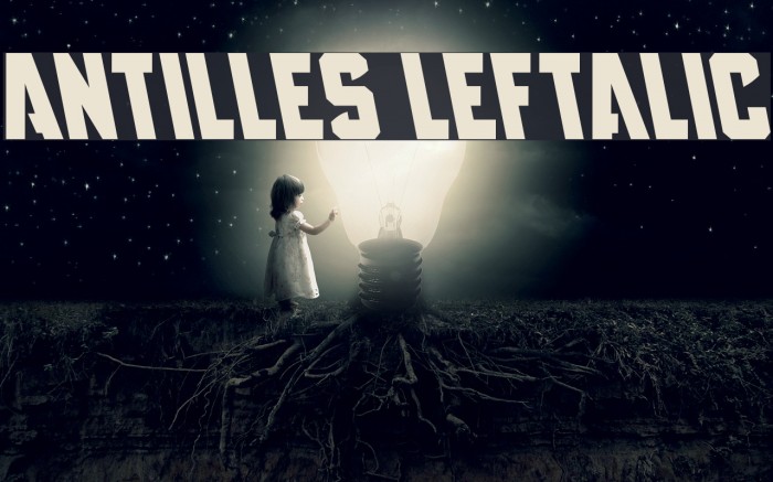 Antilles Leftalic Font examples