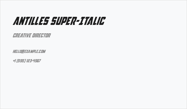Antilles Super-Italic Business Card