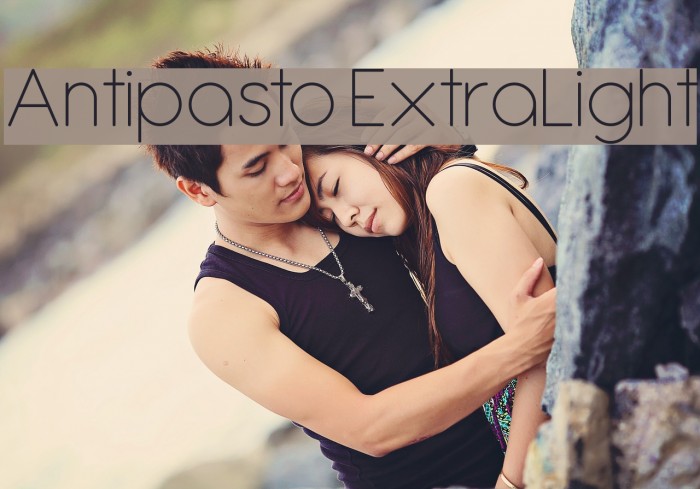 Antipasto ExtraLight Caratteri examples