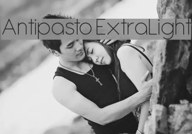 Antipasto ExtraLight Caratteri examples