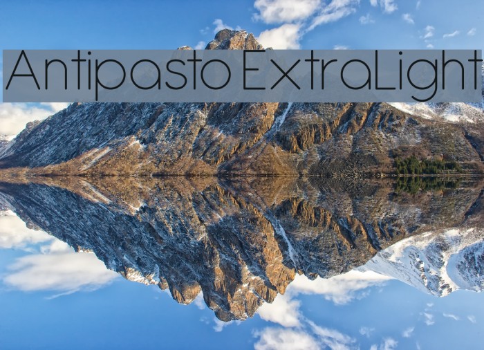 Antipasto ExtraLight Caratteri examples