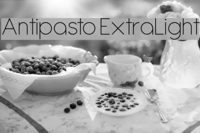 Antipasto ExtraLight Caratteri examples