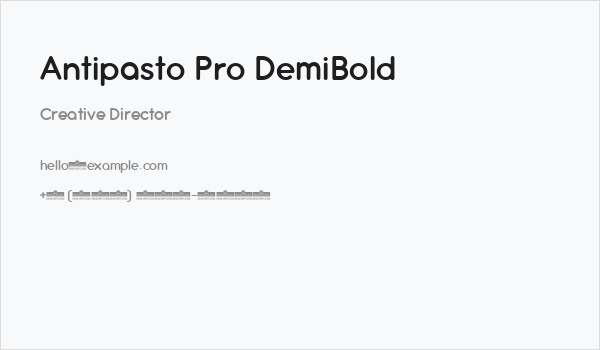 Antipasto Pro DemiBold Business Card