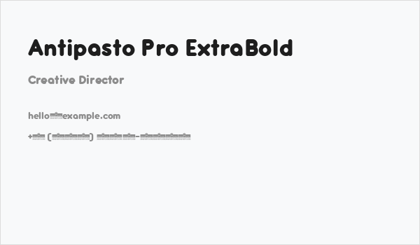 Antipasto Pro ExtraBold Business Card