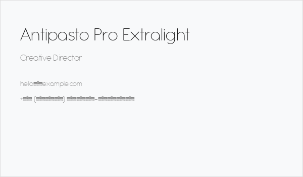 Antipasto Pro Extralight Business Card