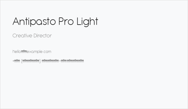 Antipasto Pro Light Business Card