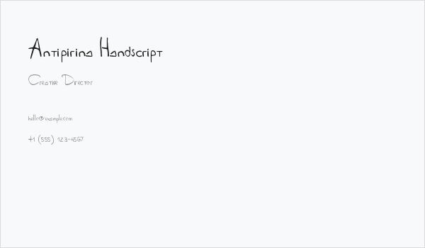 Antipirina Handscript Business Card
