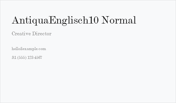 AntiquaEnglisch10 Normal Business Card