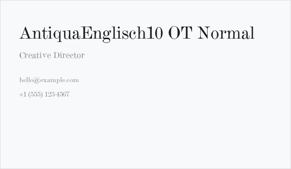 AntiquaEnglisch10 OT Normal Business Card