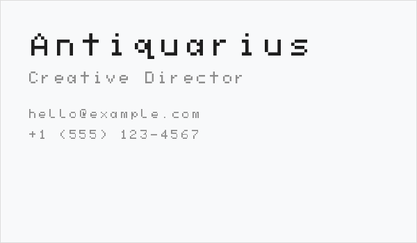Antiquarius Business Card