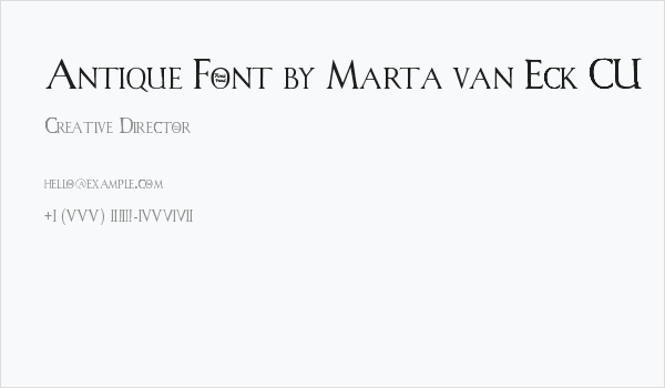 Antique Font by Marta van Eck CU Business Card