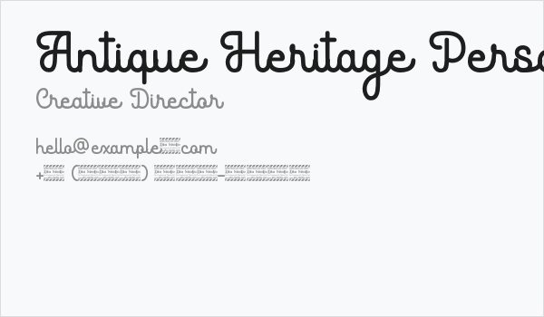 Antique Heritage Personal use Regular Business Card