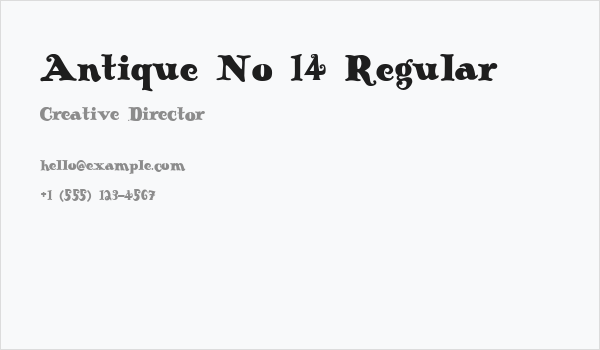 Antique No 14 Regular Business Card