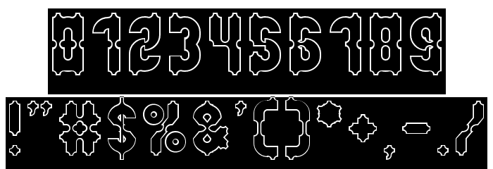 Antique Retro-Hollow Font OTHER CHARS