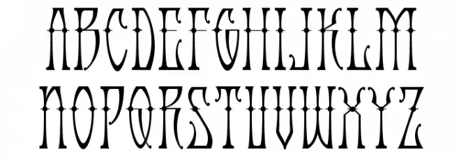 AntiqueAndroid-Regular Schriftart Kleinbuchstaben