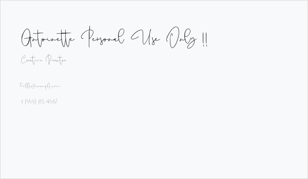 Antoinette Personal Use Only !! Business Card