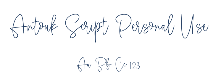 Antouk Script Personal Use Font Preview