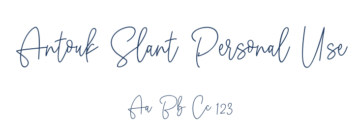 Antouk Slant Personal Use Font Preview