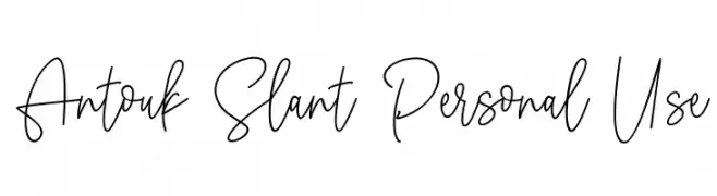 Antouk Slant Personal Use  フリーフォントのダウンロード