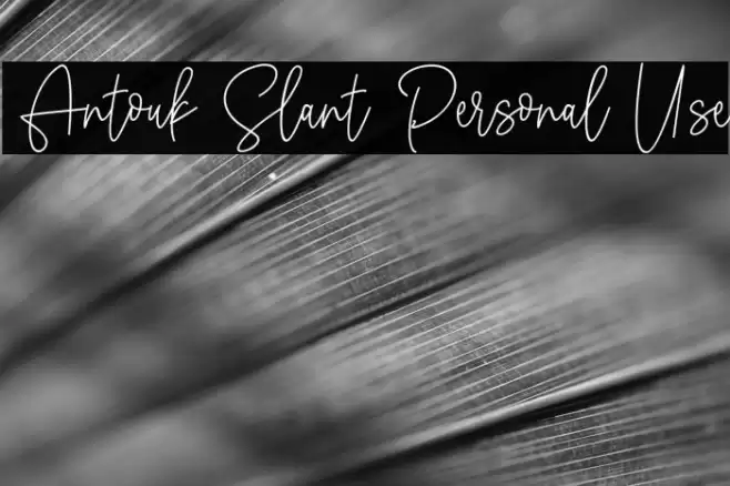 Antouk Slant Personal Use 字体 examples