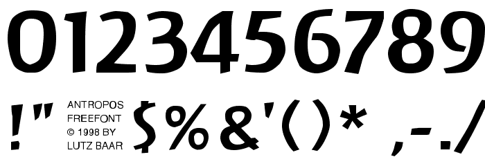 Antropos Freefont Font OTHER CHARS