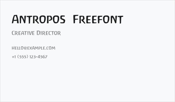 Antropos  Freefont Business Card