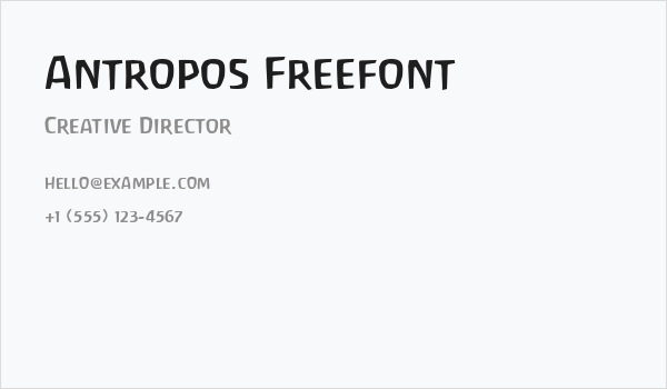 Antropos Freefont Business Card