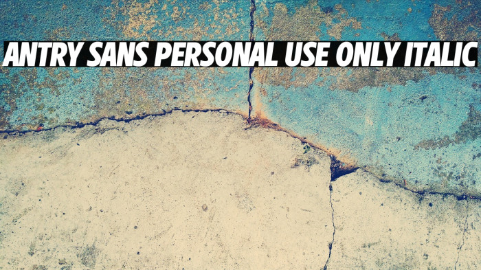 Antry Sans PERSONAL USE ONLY Italic Example 3