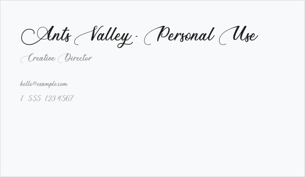 Ants Valley - Personal Use Business Card