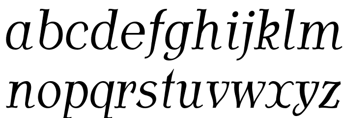 AntykwaTorunskaCondLight-Italic Font LOWERCASE