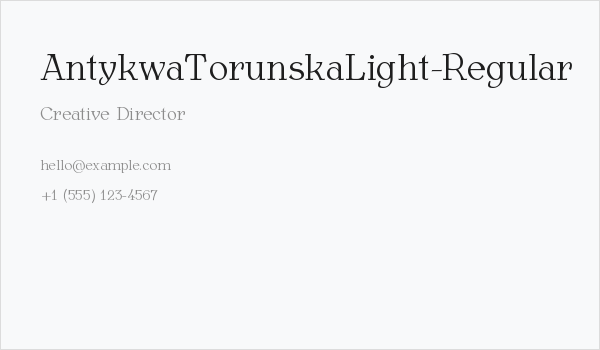 AntykwaTorunskaLight-Regular Business Card