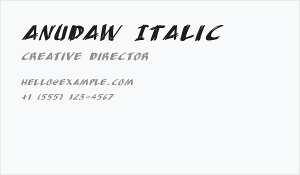 AnuDaw Italic Business Card