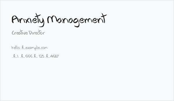 Anxiety Management Business Card